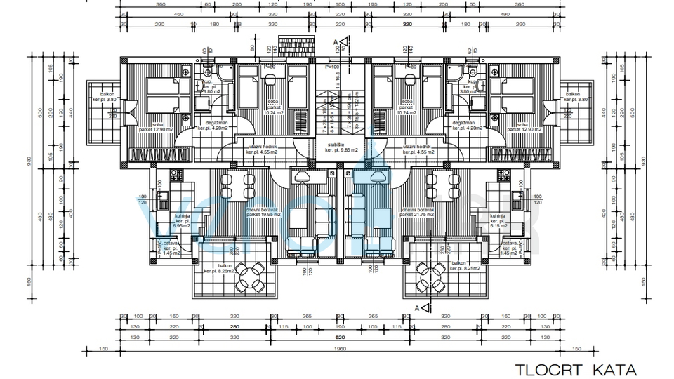 Malinska, weitere Umgebung, Zwei-Zimmer-Wohnung mit Wohnzimmer im Bau, zu verkaufen